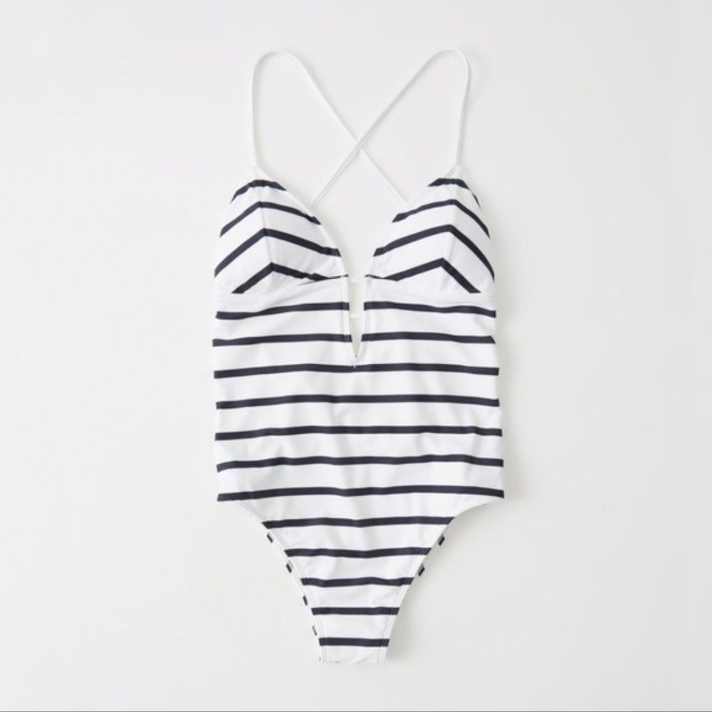 Abercrombie & Fitch Striped One Piece Swimsuit XS